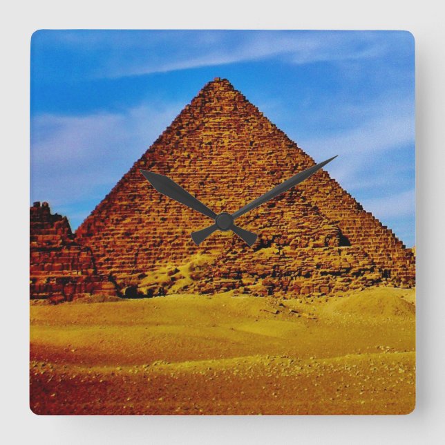 Reloj Cuadrado Pirámides de Giza (Anverso)