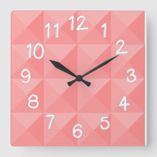 Reloj Cuadrado Pirámides de Salmón