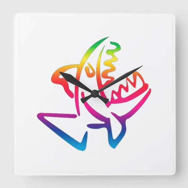 Reloj Cuadrado Piraña (Anverso)