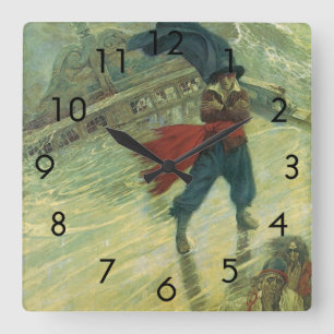 Reloj Cuadrado Pirata Antiguo, El holandés errante de Howard Pyle