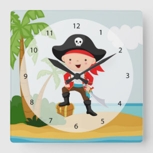 Reloj Cuadrado Pirata lindo