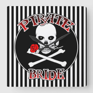 Reloj Cuadrado Pirate Bride Wall Clock