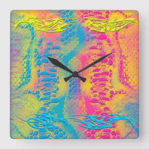 Reloj Cuadrado PIRÓN - fractal decorativo moderno -