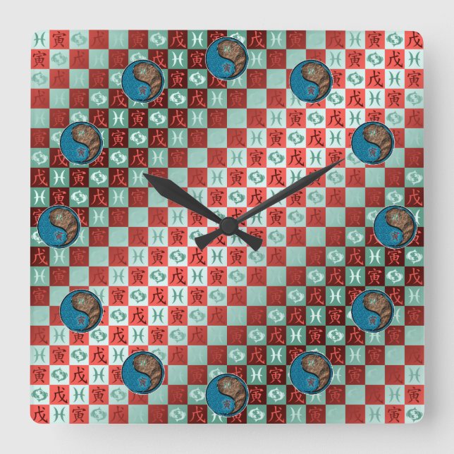 Reloj Cuadrado Pisces & Earth Tiger (Anverso)