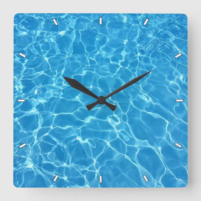 Reloj Cuadrado Piscina azul Guay Acuático (Anverso)
