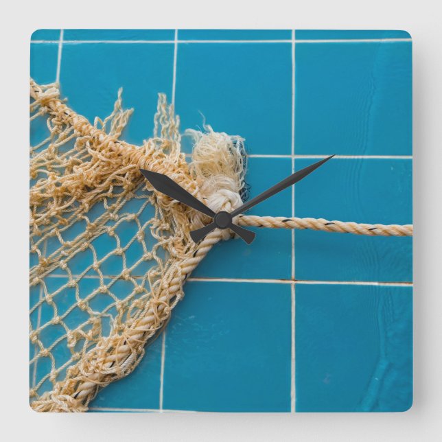 Reloj Cuadrado Piscina elegante (Anverso)