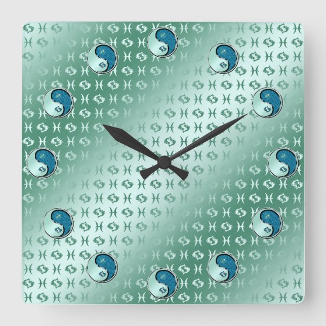 Reloj Cuadrado Piscis (Anverso)