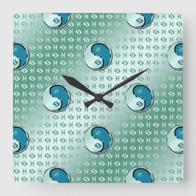 Reloj Cuadrado Piscis (Anverso)