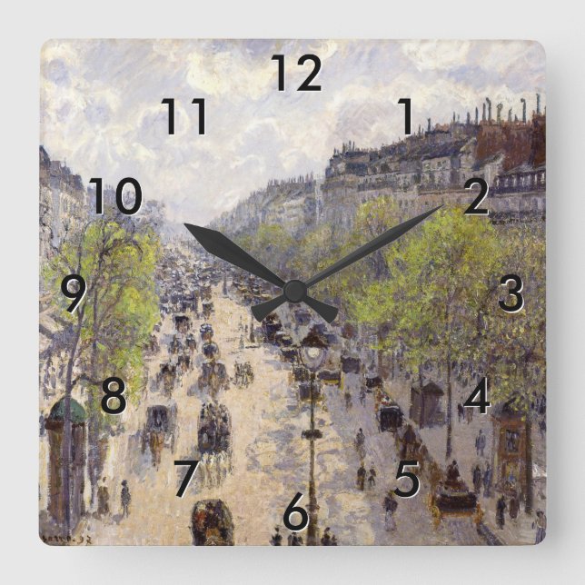 Reloj Cuadrado Pissarro - Boulevard Montmartre, primavera (Anverso)