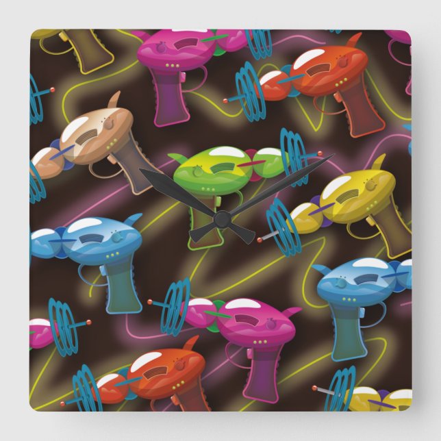 Reloj Cuadrado pistolas de rayos de ciencia ficción (Anverso)