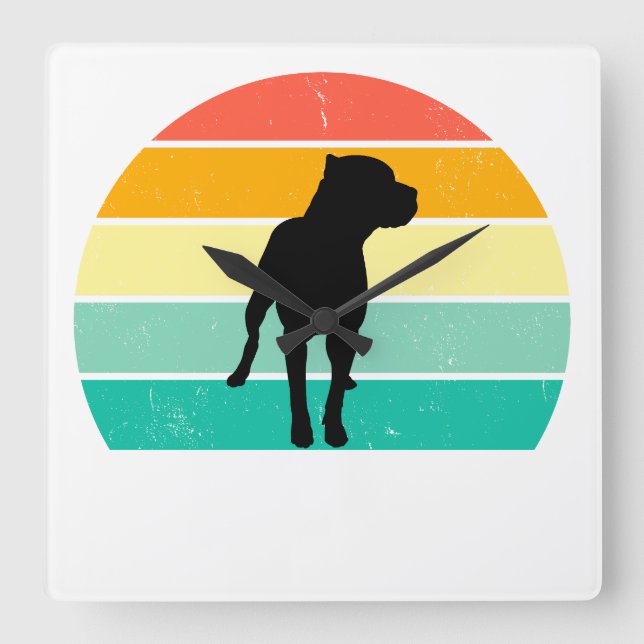 Reloj Cuadrado Pit Bull (Anverso)