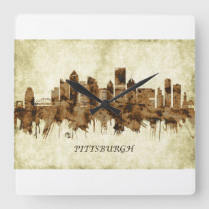 Reloj Cuadrado Pittsburgh Pennsylvania Cityscape