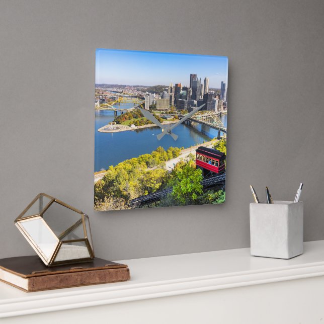 Reloj Cuadrado Pittsburgh Pennsylvania Duquesne Incline (Oficina)