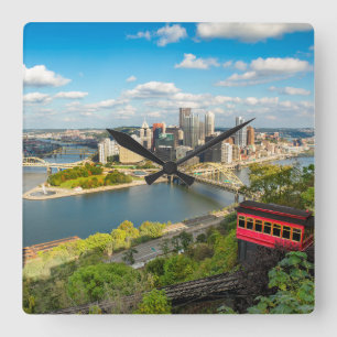 Reloj Cuadrado Pittsburgh Pennsylvania Duquesne Incline View