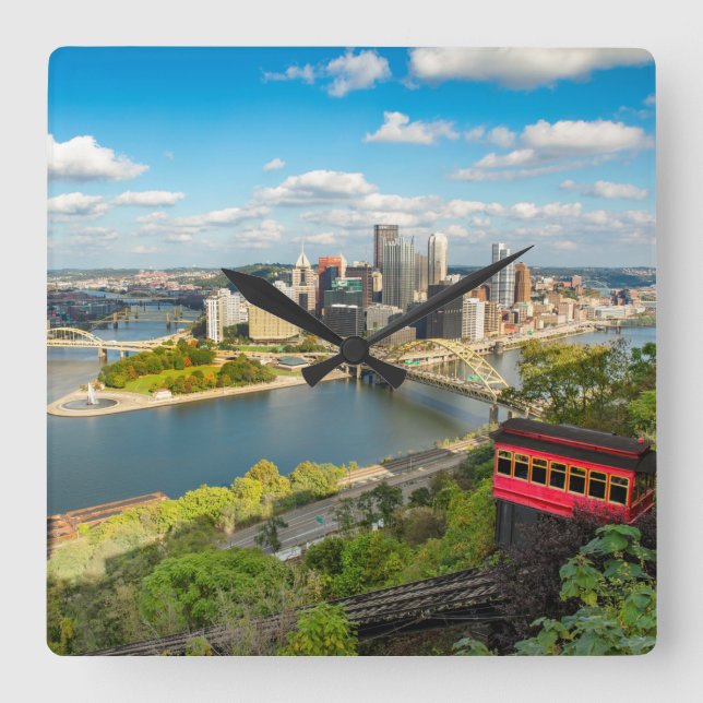 Reloj Cuadrado Pittsburgh Pennsylvania Duquesne Incline View    (Anverso)