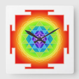 Reloj Cuadrado PixDezines Estilo Neon Sri Yantra