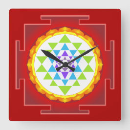 Reloj Cuadrado PixDezines Sri Yantra/Chakra
