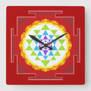 Reloj Cuadrado PixDezines Sri Yantra/Chakra