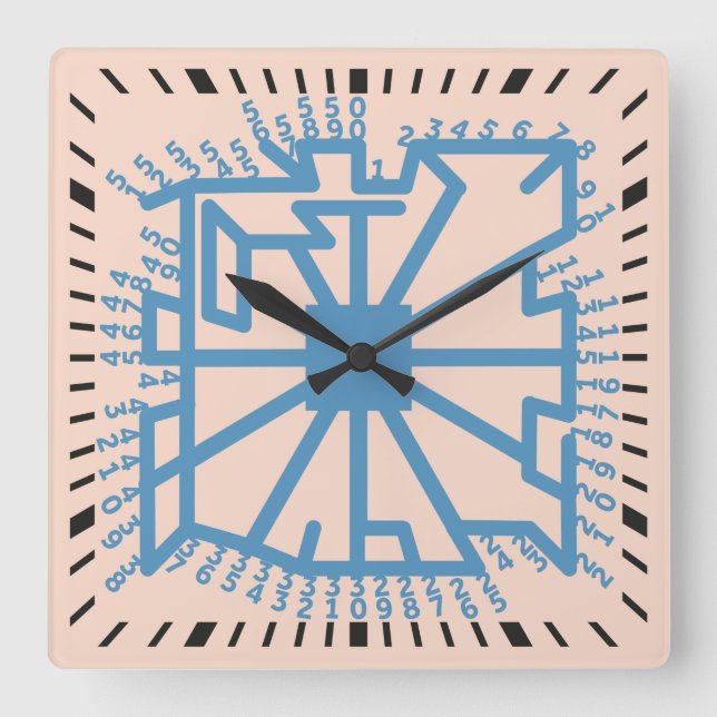 Reloj Cuadrado Pixelat prime max chained numbers by Masanser (Anverso)