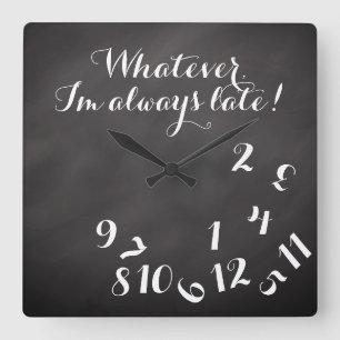 Reloj Cuadrado ¡Pizarra divertida de la escritura lo que soy