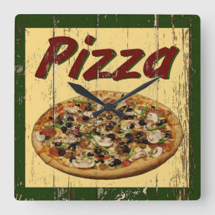 Reloj Cuadrado Pizza 1