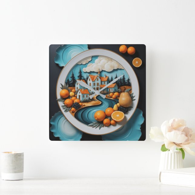 Reloj Cuadrado Placa completa (Hogar)