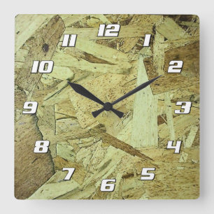 Reloj Cuadrado Placa de chip OSB Plywood con números