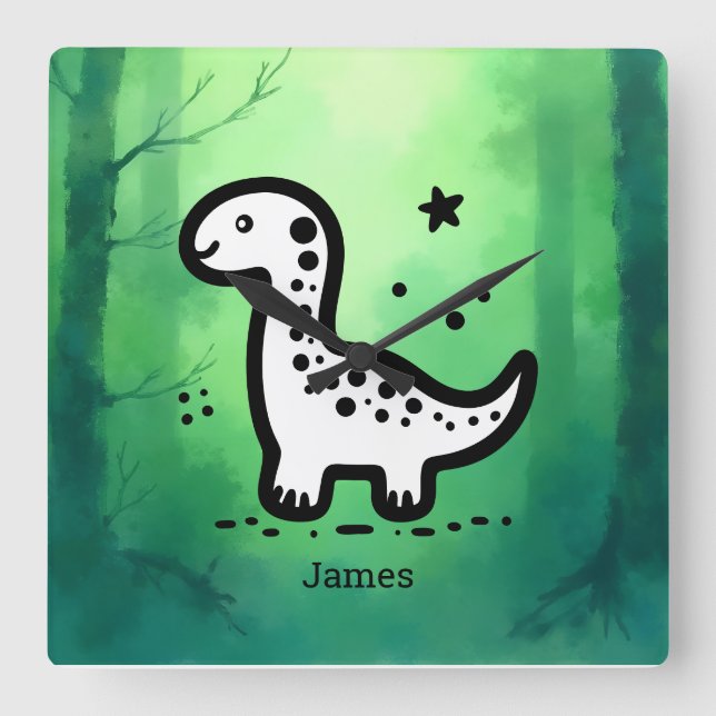 Reloj Cuadrado Placa de papel (Anverso)