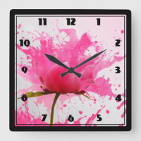 Placa de pintura abstracta de flor rosa