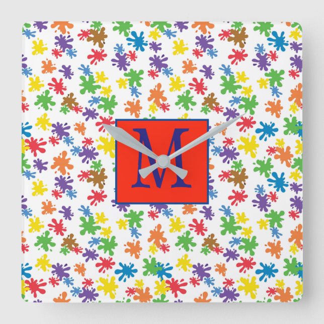 Reloj Cuadrado Placa de pintura monográfica (Anverso)