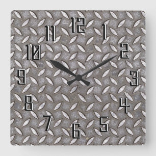 Reloj Cuadrado Placa de rosca metalizado