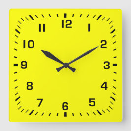 Reloj Cuadrado Placa frontal de número de cuadrado negro sobre am