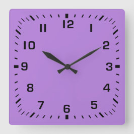 Reloj Cuadrado Placa frontal de número de cuadrado negro sobre la