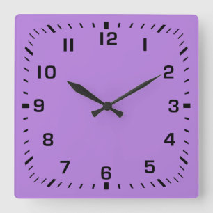 Reloj Cuadrado Placa frontal de número de cuadrado negro sobre la