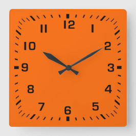 Reloj Cuadrado Placa frontal de número de cuadrado negro sobre na