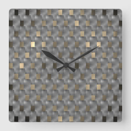 Reloj Cuadrado Placas cinza sobre fundo marrom claro, toneladas d