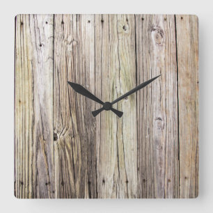Reloj Cuadrado Placas de pavimento de madera templada con atracti