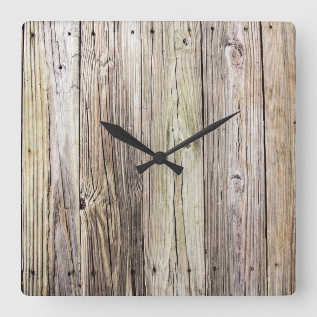 Reloj Cuadrado Placas de pavimento de madera templada con atracti (Anverso)