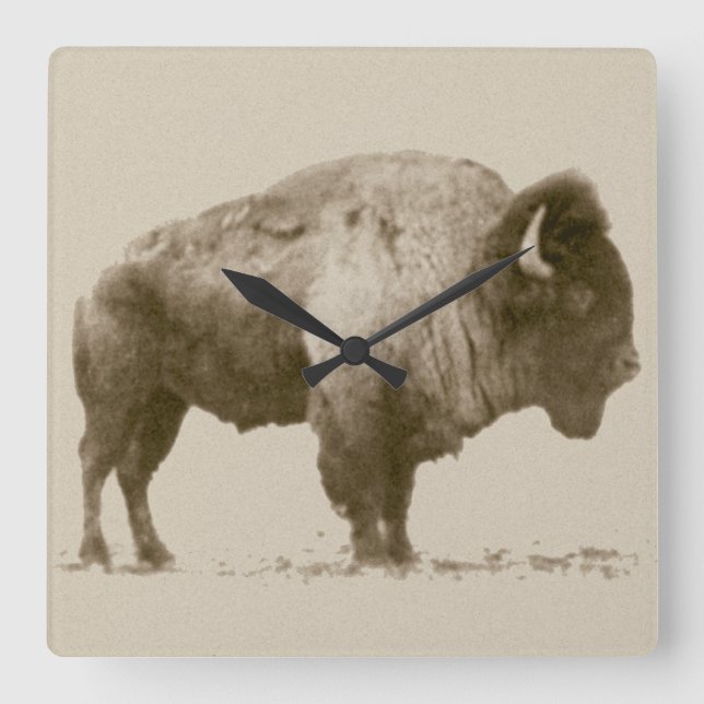 Reloj Cuadrado Plains Bison (Anverso)