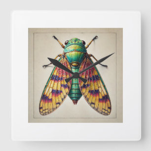 Reloj Cuadrado Plant hopper 161024IREF241 - Watercolor