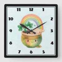 Plantador caprichoso con arcoiris y trébol