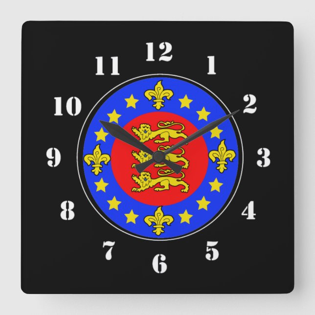 Reloj Cuadrado Plantagenets Fleur De Lys (Anverso)
