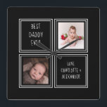 Reloj Cuadrado Plantilla de dos fotos y texto<br><div class="desc">Dos plantillas de foto y texto .. simplemente añada sus propias fotografías y texto a este gran reloj de pared .. fácil de personalizar ...  personalizable de plantilla de fotografía de Ricaso - perfecto regalo-ideas</div>