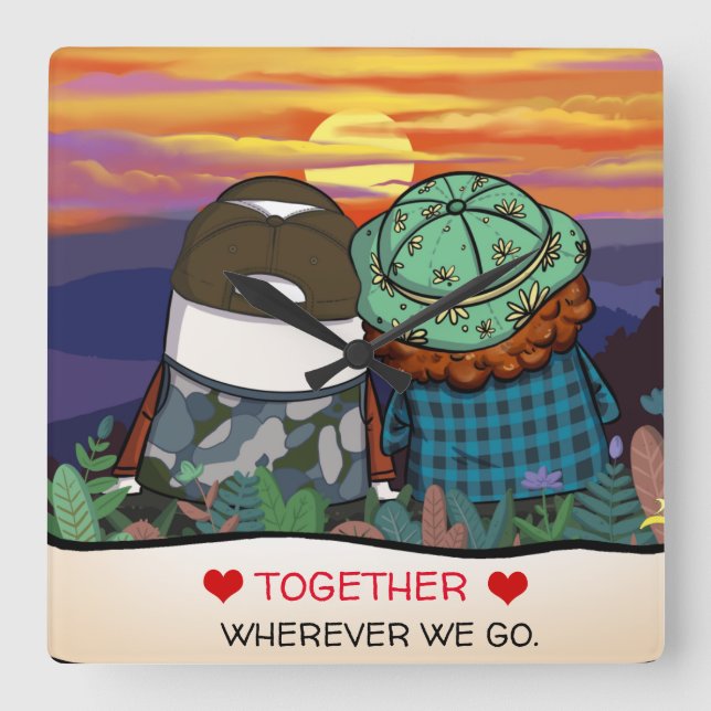 Reloj Cuadrado Plantilla de Sun de configuración de límite de ofe (Anverso)