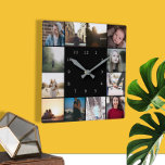 Reloj Cuadrado Plantilla personalizada DIY de 12 Collages de foto<br><div class="desc">12 Plantilla de foto y texto .. simplemente añada sus propias fotografías a este gran reloj de pared .. fácil de personalizar ...  reloj de plantilla de fotografía de personalizable de Ricaso - perfecto regalo-ideas.</div>