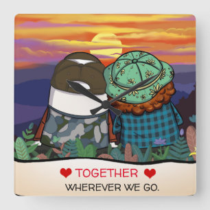 Reloj Cuadrado Plantilla Sun de ajuste de presupuesto de duració