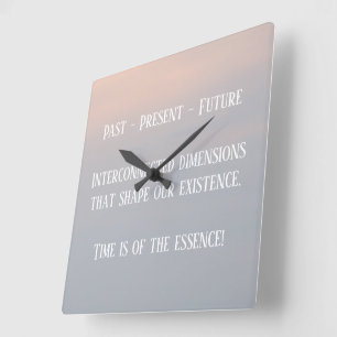 Reloj Cuadrado Plata Inspiradora del cielo dorado, azul