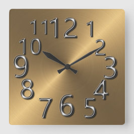 Reloj Cuadrado Plata Y Oro