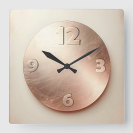 Reloj Cuadrado plato redondo de oro rosa