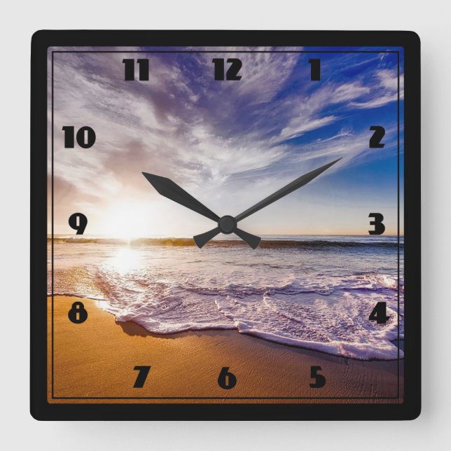Reloj Cuadrado Playa (Anverso)